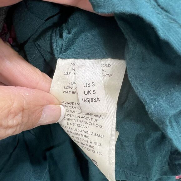 Free People Flower Fields Mini Dress Emerald Green Floral Long Sleeve Size S - Picture 9 of 16